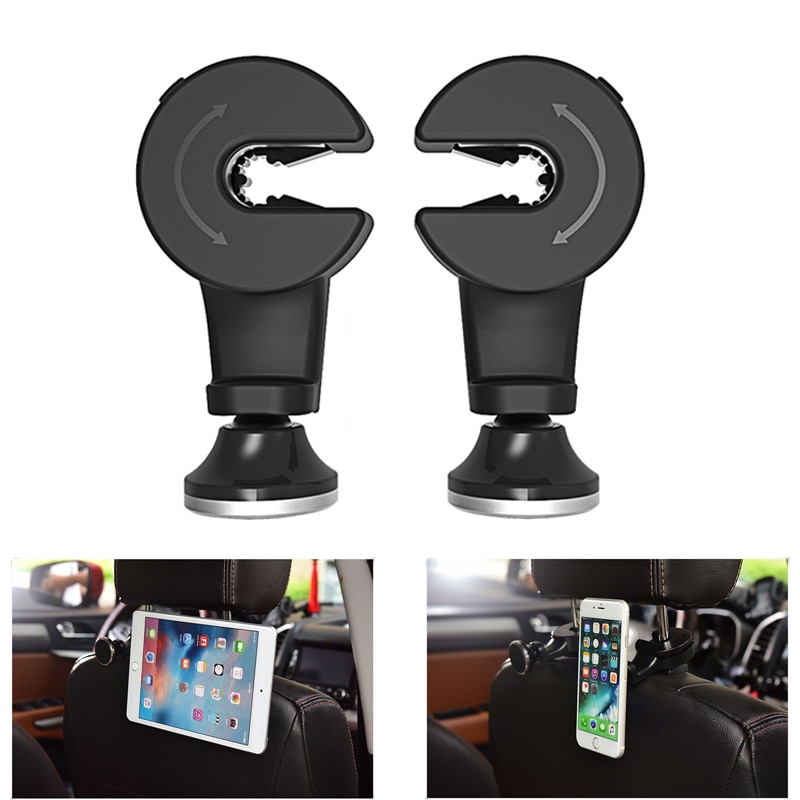 Soporte de teléfono para coche con gancho giratorio 360, reposacabezas magnético, para tableta, Ipad, iPhone X, XS, 8