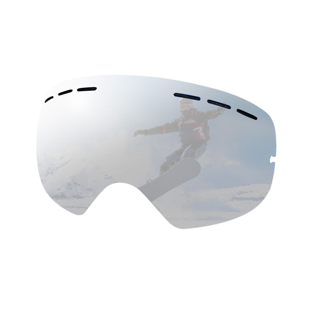 Brand Double Layer Antifog Glasses Ski Goggles Lenses Coated Lens Night Vision Brightening Lens Goggles Lens: SE SILVER