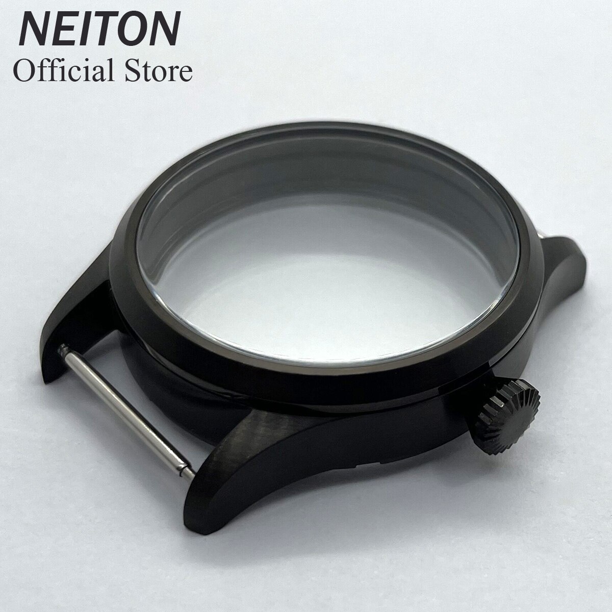 NEITON 42mm Manual Watch Case See-through Back Sapphire Glass Fit ETA 6497 6498 ST3600 3602 Bronzed/PVD Black: 1 / Mineral glass