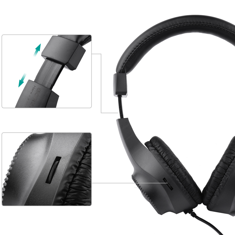 Trådbundna stereomonitorhörlurar over-ear-headset med 50mm element 6.5mm kontakter för gitarrförstärkare elpiano ljudmixer
