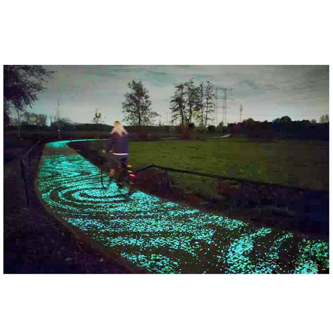 300Pcs 14mm Luminous Night Stones Glow in The Dark Pebbles Glow Gravels Garden Landscaping Decoration Artificial Cobblestone