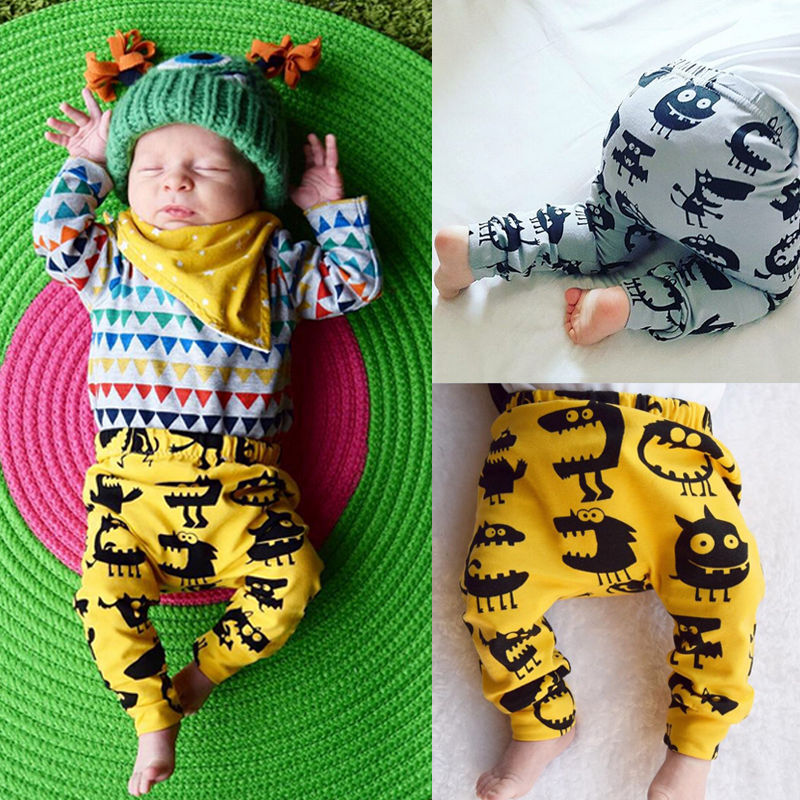 Toddler Infant Kids Baby Boy Girl Harem Long Pants Cartoon Animals Trousers Pant Bottom 0-3Y