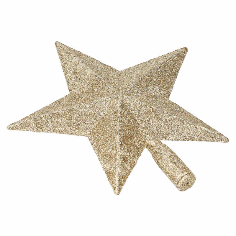 Star Tree Topper Decorated Golden Light Weight Shiny Mini Christmas Tree Topper for Home Shop Garlands