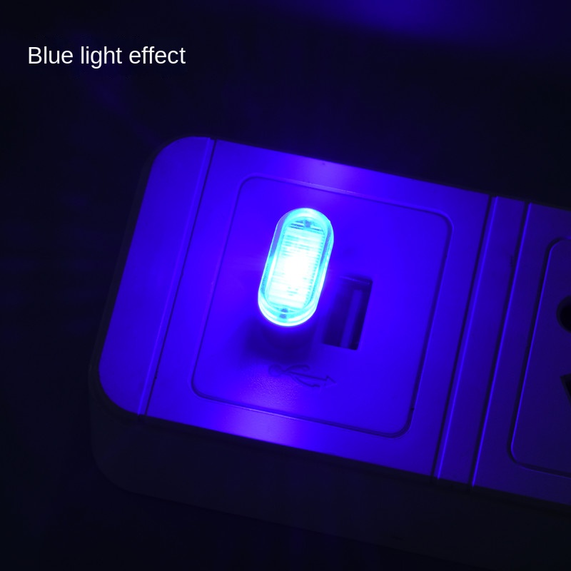Mini USB Licht LED USB Nachtlicht Modellierung Auto Umgebungslicht Neon- Innenbeleuchtung Auto Schmuck (5 Arten von Lichtfarben): Blau