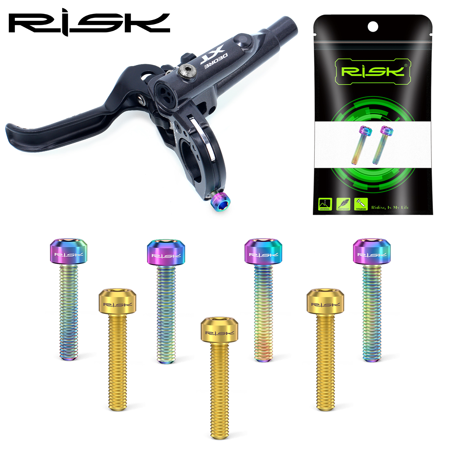 RISIKO 2 teile/beutel M5x25mm Fahrrad Bremshebel Befestigungs Schrauben Erweiterte Schrauben Für Hydraulische Scheibenbremse Verschluss Titan Rennrad