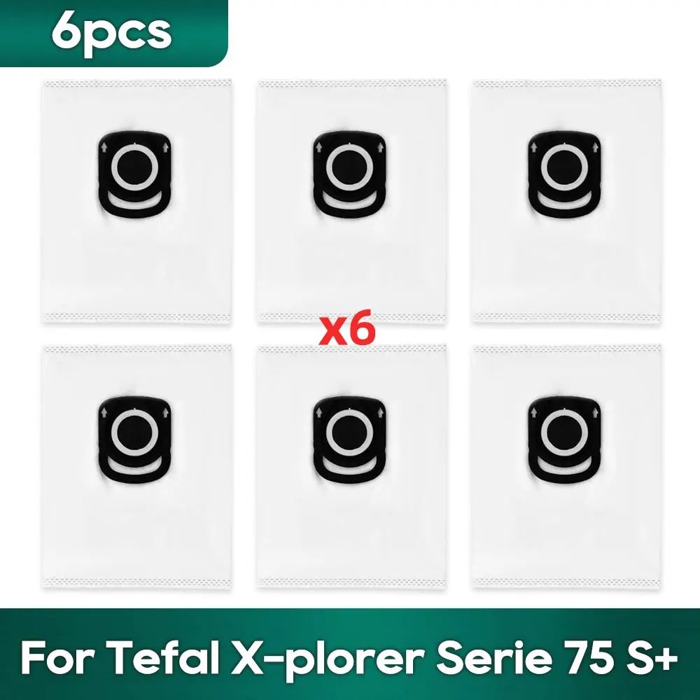 Fit For Tefal Rowenta X-plorer Serie 75S RR8577WH, 75S+ RG8597W / RR8587WH Accessories Brush Hepa Filter Mop Wipe Dust Bag: Brown