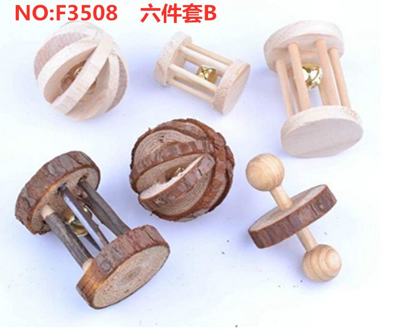 10PCS Hamster Chew Toy Set,Rat Toys Natural Pine Wood,Gerbil,Hamster,Chinchilla&#39;s Favorite Chewing Toy,Toys Accessories: 6PC NO 3508