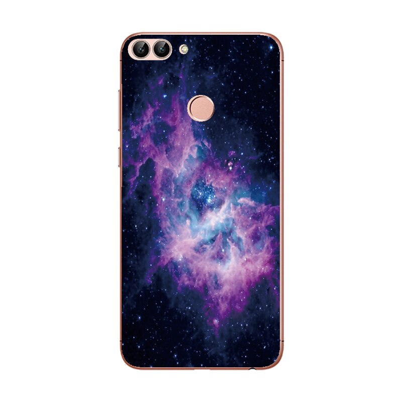 Para huawei p caso inteligente capa pára-choques 5.65 "para huawei p caso do telefone inteligente 2018 tpu macio silicone caso FIG-LX1 de volta flores: 167