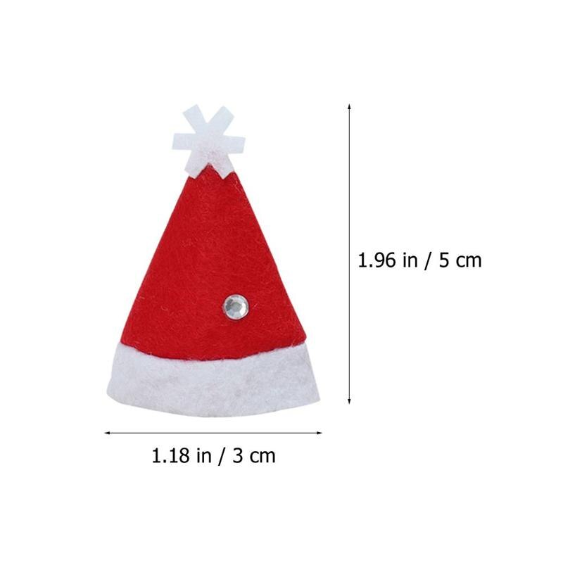 48pc mini julemandshat slikkepind top topper cover glædelig julepynt vinflaske beskyttelseshætte slik pakning hatte