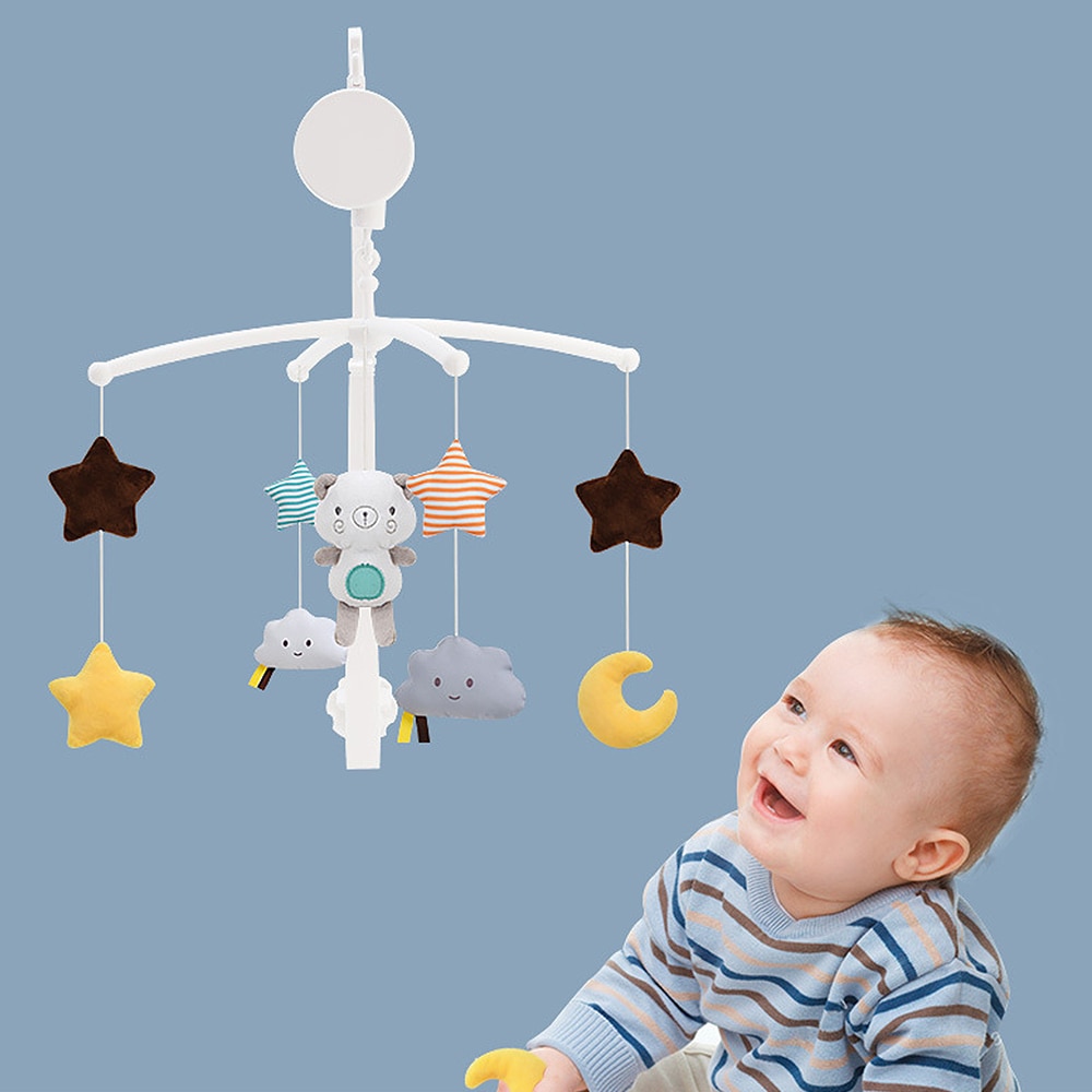 Baby Krippe Halter Rasseln Spielzeug Nette Cartoon Musik Box Bett Spielzeug Karussell für Cots Mobile Spielzeug für Kinder Kleinkind Rassel spielzeug