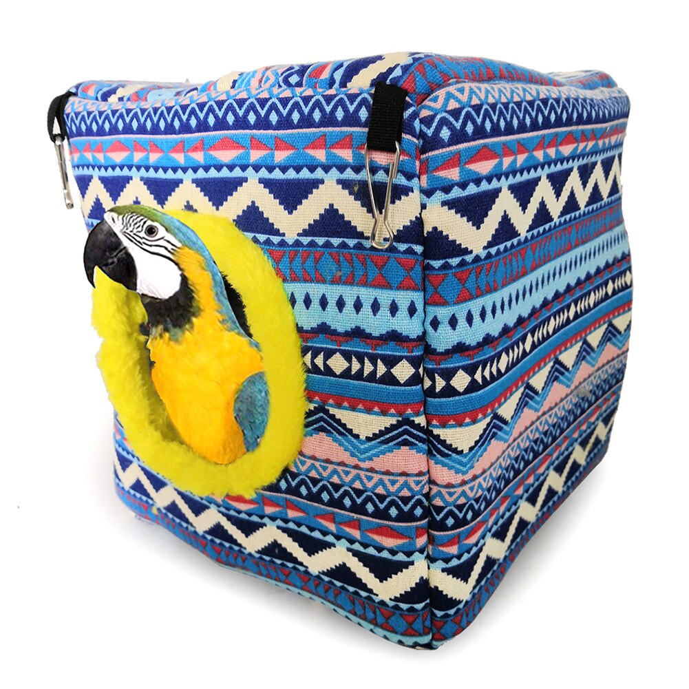 Hamaca colgante de invierno para mascota, pájaro, loro, flamenco, ciervo, Sika, pequeña esponja cuadrada, para las cuatro estaciones