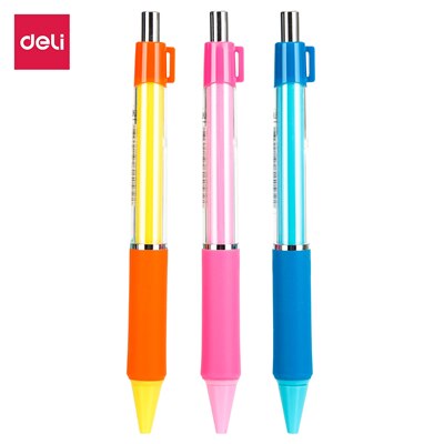 DELI EU615-portaminas Kawaii de coreano, lote de 3 unidades, lápices bonitos de 0,7mm/0,5mm, suministros para estudiantes escolares con agarre suave automático: EU61500-0.5MM