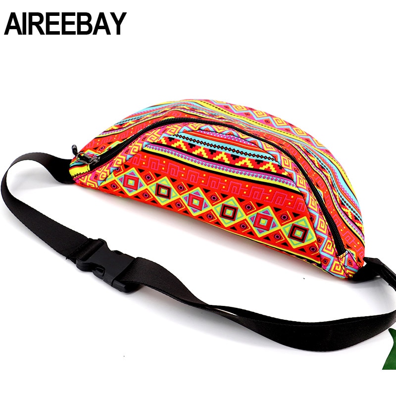 AIREEBAY Africano di Stampa Delle Donne del pacchetto di fanny 2020 marca nuovo anca Petto Sacchetto di Grande Capacità Sacchetto Della Vita Della Cinghia per le Ragazze tutto'aperto di viaggio