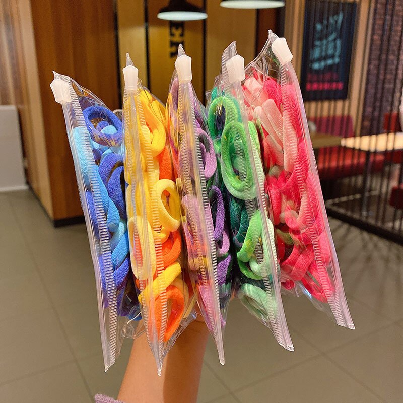 50 Stks/set Vrouwen Meisjes Kleurrijke Nylon Elastische Haarbanden Paardenstaart Houder Elastiekjes Chouchou Hoofddeksels Haar Accessoires