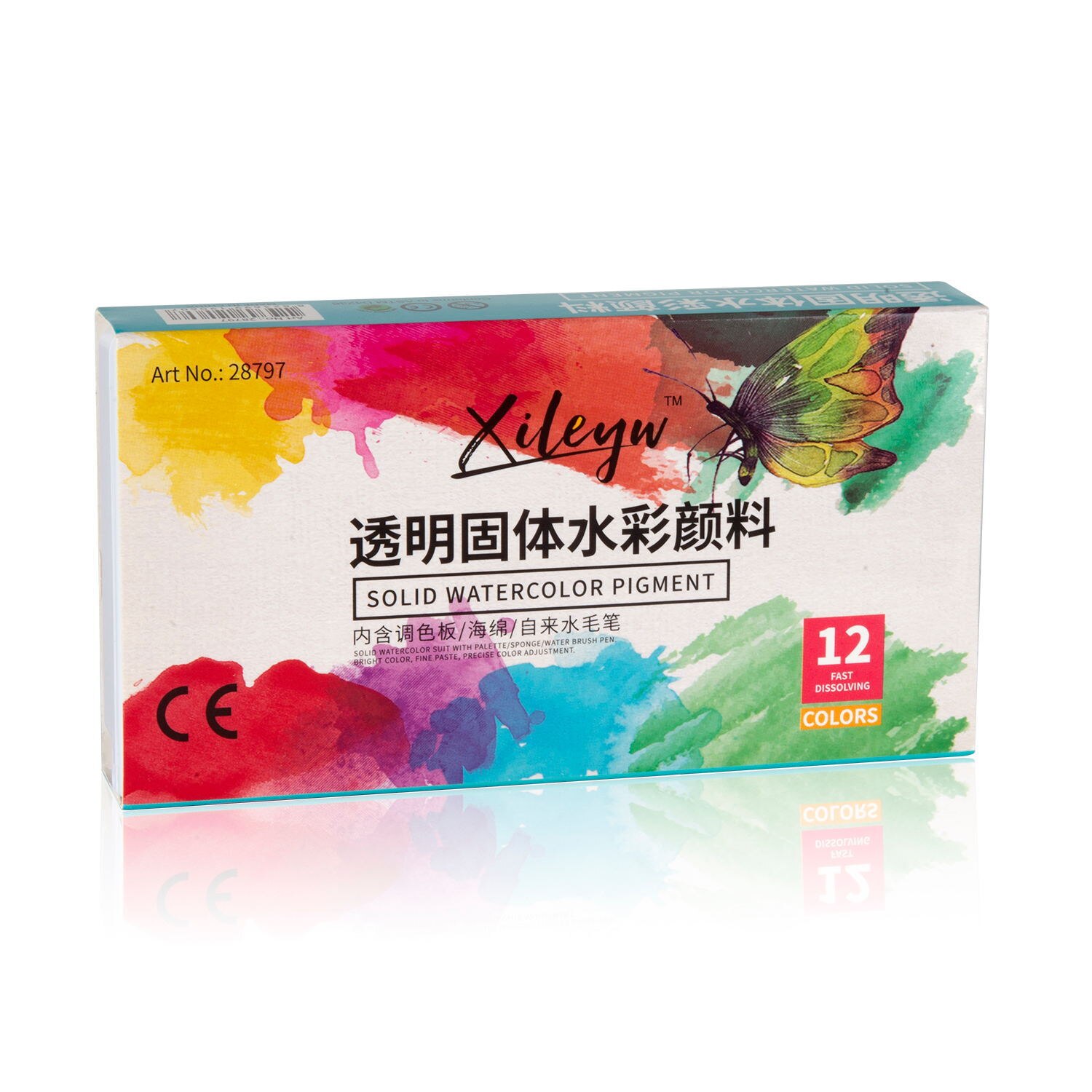 Acrylic Paints Superior Solid Watercolor Paint Set With Brush Pen Foldable Travel Water Color Pigment Drawing Set 03111: 12 Colors