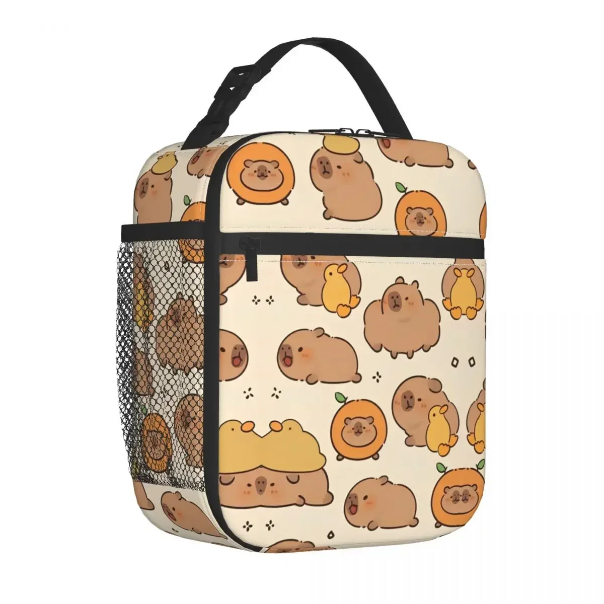 Bee And Capybara Thermal Insulated Lunch Bags for Travel Bee Cappy Reusable Food Container Bags Cooler Thermal Lunch Boxes: green