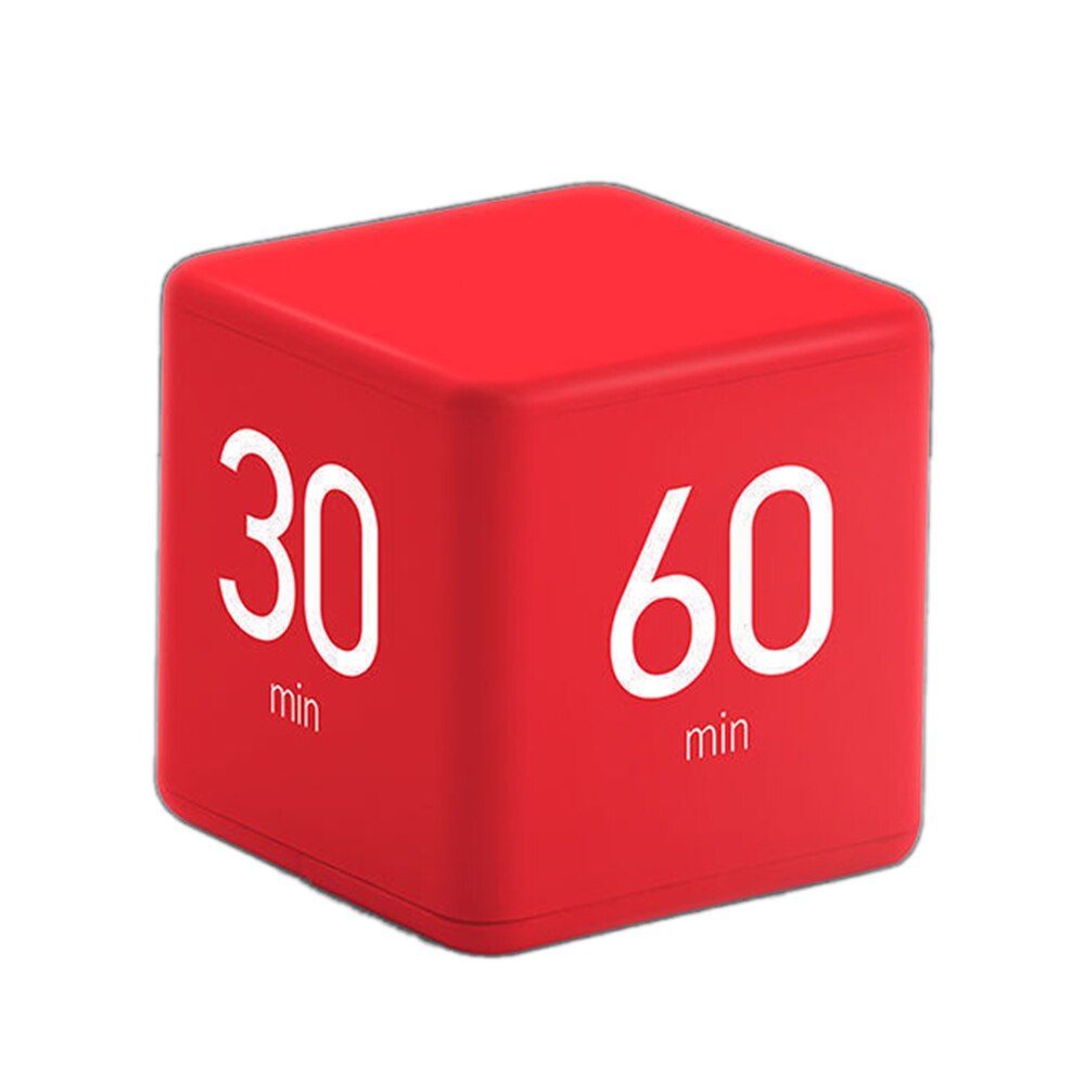 Cube Digital Timer Gravity Sensor Flip Timer Countdown Time Function for Study Kitchen Cooking Shower Counter Alarm Remind: Red