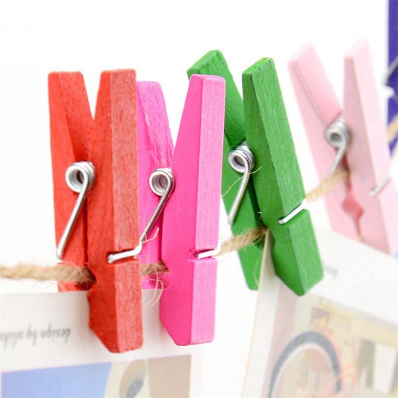 50 Uds Color mezclado Mini de madera Peg pinza de Ropa Decoración arte Clips foto de ropa de papel 25mm 35mm 45mm . Exclusivo.