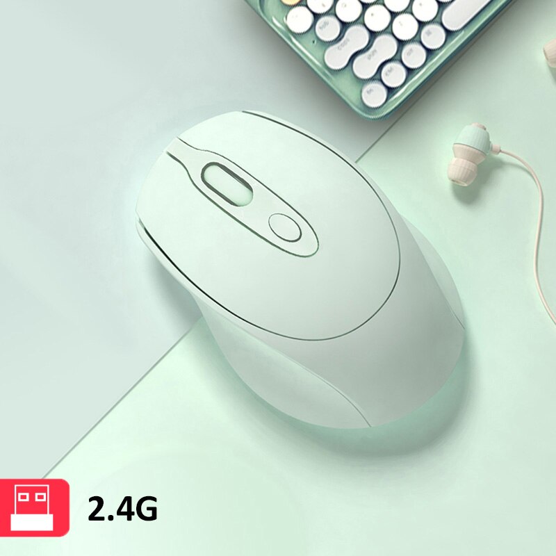Ładowanie bezprzewodowa mysz wycisz komputer stacjonarny komputer przenośny ogólne biuro bezprzewodowa mysz Bluetooth dla Apple Macbook Air Xiaomi Pro: Wireless Green