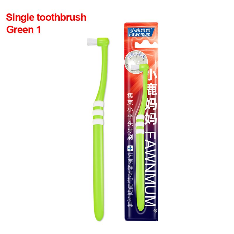 Fawnmum Orthodontische Tandenborstel Puntige en Platte Kop Zacht Haar Correctie Schone Tanden Kloof Floss Mondhygiëne Tanden Bretels 1 Stuks: Goud