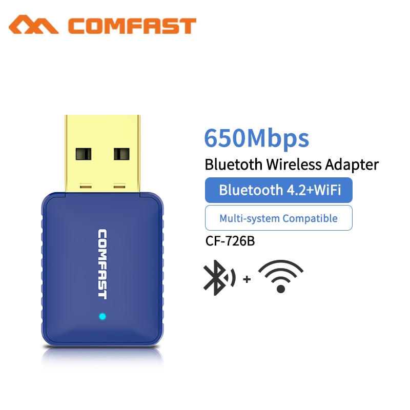 Comfast CF-726B Mini USB 650Mbps sans fil Wifi adaptateur Dongle récepteur 5.8Ghz réseau LAN carte PC Bluetooth 4.2 recevoir transmettre