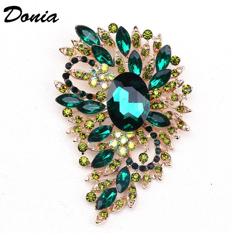 Donia Sieraden europa en de vs populaire broche kleur grote glazen broche kerst broche vrouwen kleding accessoires