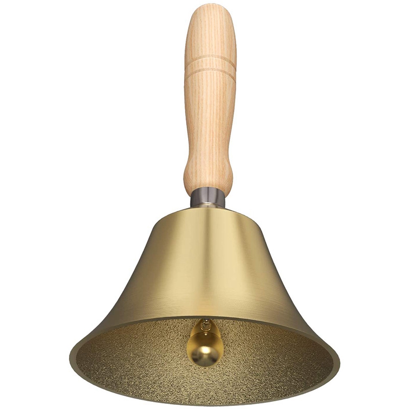 4.33 Inch Large Hand Call Bell with Wood Handle,for Kids and Adults,Used for Weddings,School Classroom,Service and Game: Default Title