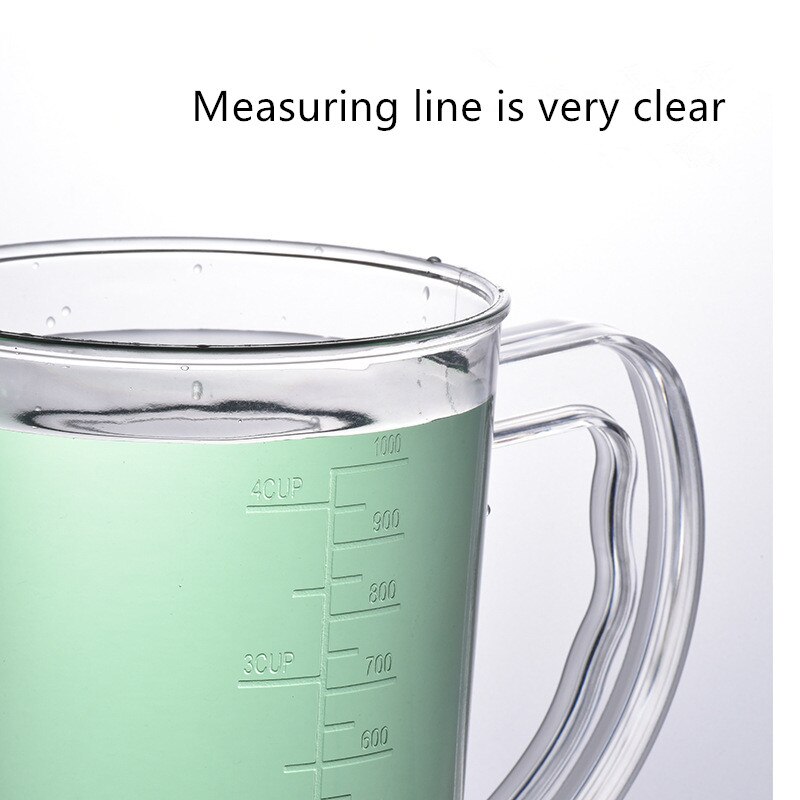 Vaso medidor de plástico irrompible para medir líquidos, jarra, contenedor de taza, herramienta de medición de laboratorio duradera
