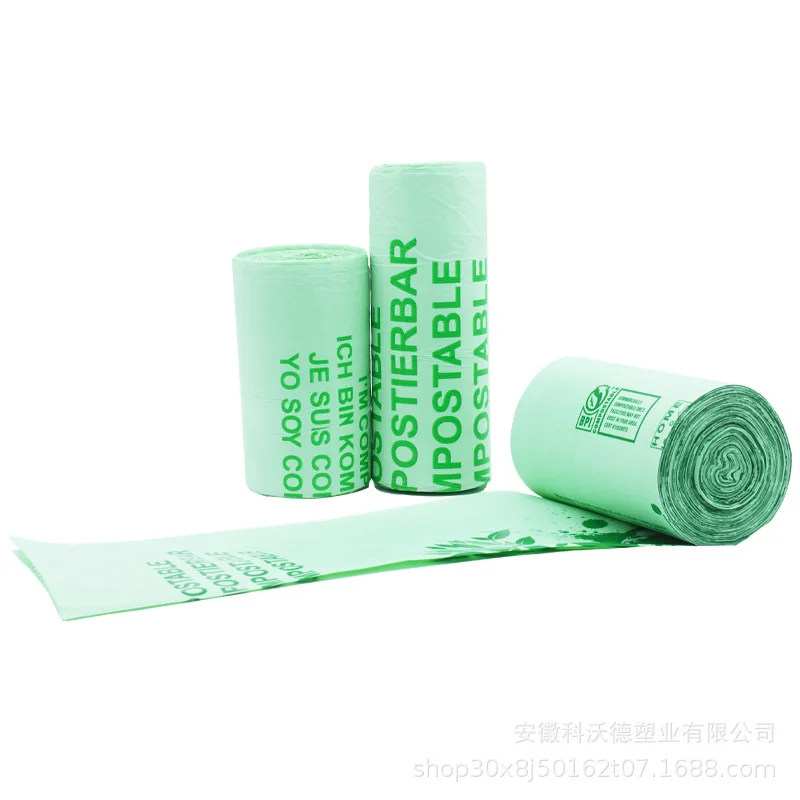 50 Stuks 6/8/10L/30L Platte Vuilniszakken Biologisch Afbreekbare Vuilniszakken Huishoudelijke Composteerbare Vuilnis Liners Zakken voor Keuken
