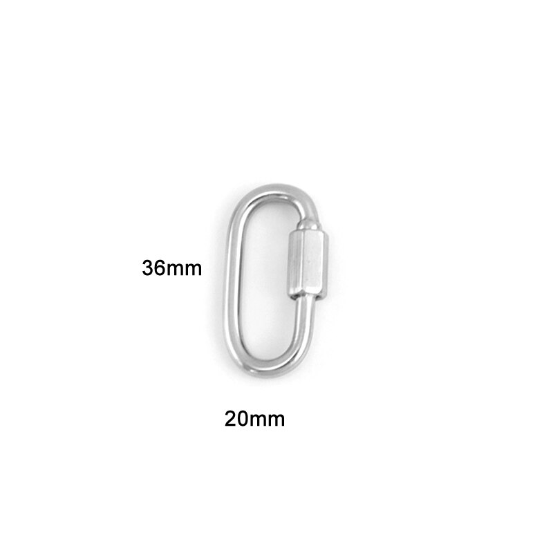 Edelstahl Schraube Klettern Getriebe Karabiner Schnell Links Sicherheit Snap Haken für Luxus Hängen Ketten Anhänger Schmuck Machen: runway20x36-steel