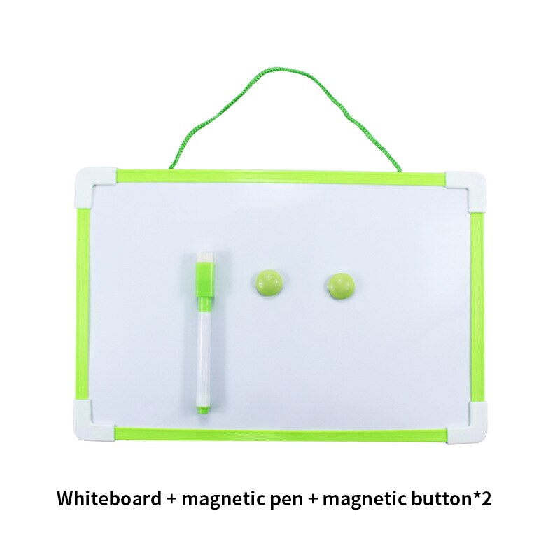 Erasable And Magnetic Kids Whiteboard Dry Wipe Board Double-Sided Message Board Mini Drawing Writing Whiteboard With Pen: green
