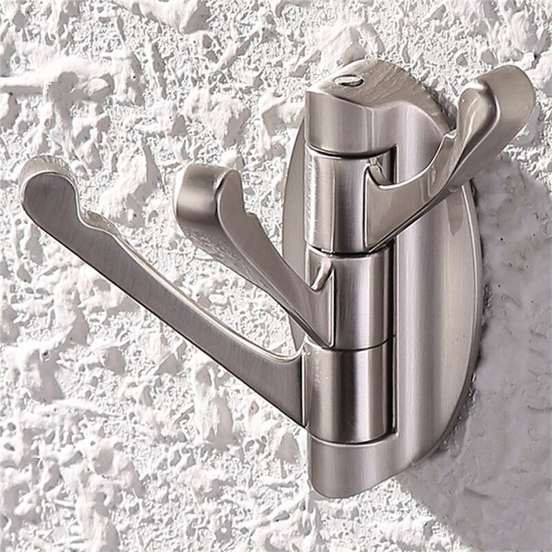 180 Degree Rotation Hooks Adjustable 3 Hooks Bath Towel Coat Clothing Hat Hanger Bathroom Kitchen Multifunction Storage Racks