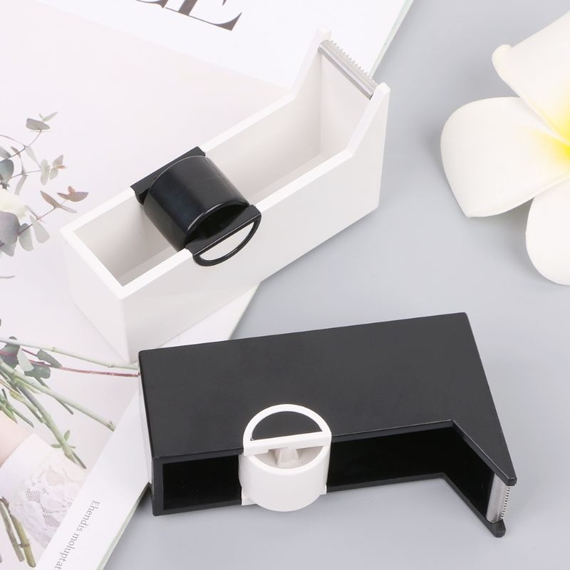 Tape Dispenser Plastic Desktop Adhesive Tape Dispenser Cutter Stand Holder Office School Supplies Stationery