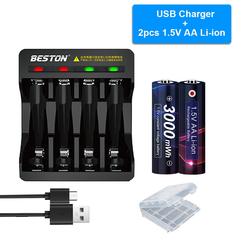 1.5V Rechargeable AA Battery 3000mWh Lithium-ion Batteries For Clock Toys Flashlight Remote Control Camera battery AA 1.5V