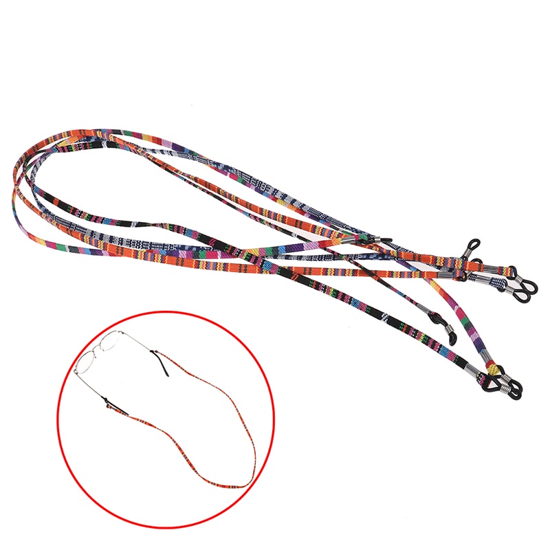 4 stijlen, 75cm etnische stijlen, heren, dames, multi-color brillenkoord, 6mm zonnebrillen, nekkoord, brillenkoordhouder