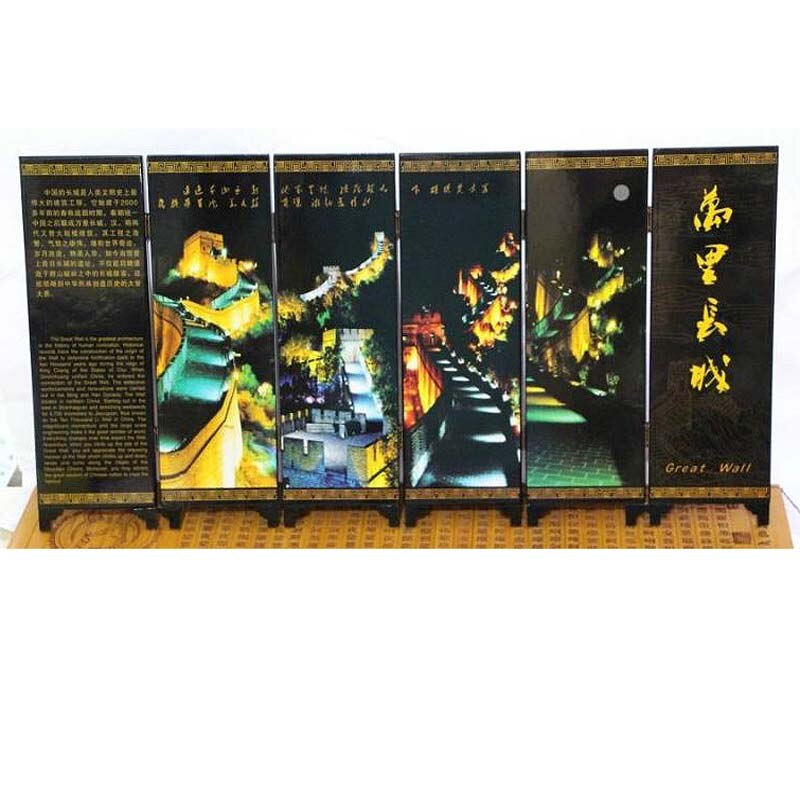 Chinese Great Wall lacquer process small screen with characteristics