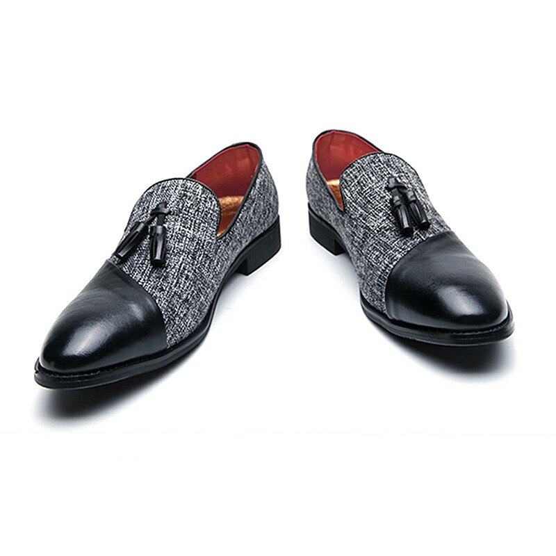 Fotwear Sky Blue Men Dress Shoes Tassel Men Loafers Slip On Men Smoking Shoes Big Size 46 45 Wedding Party Leather Shoes