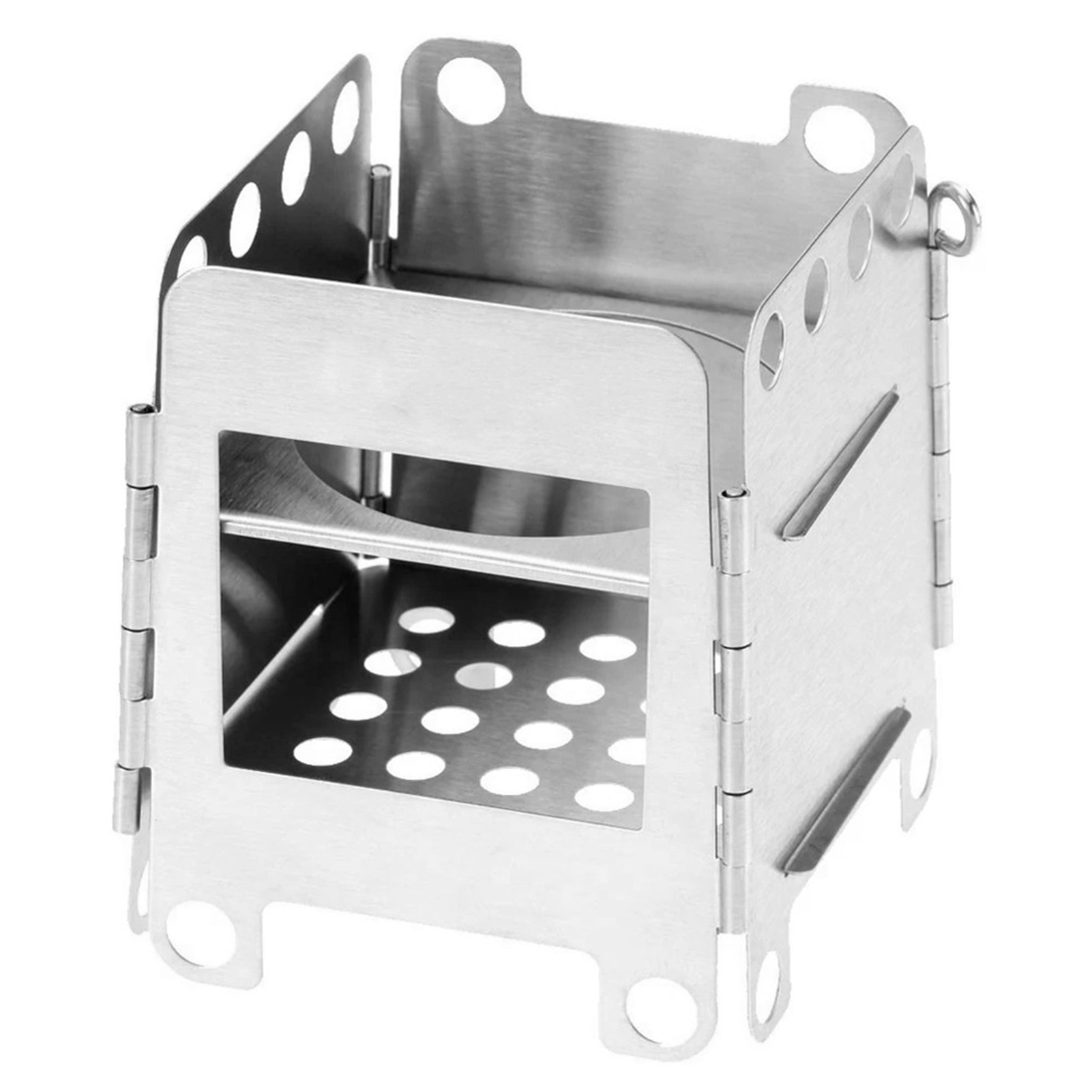 Portable Stainless Steel Camping Stove Outdoor Cooking Stove Hiking Picnic BBQ Wood Burner Pocket Alcohol Burning Furnace Stove