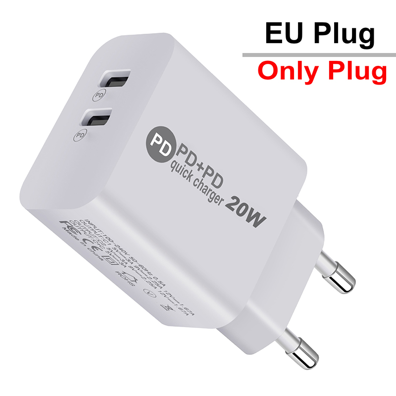 PD 20W caricabatterie USB-C per iPhone 12 Pro Max Mini carica rapida 3.0 20W tipo C ricarica rapida muro di viaggio per iPhone 13 Pro Max: EU Plug