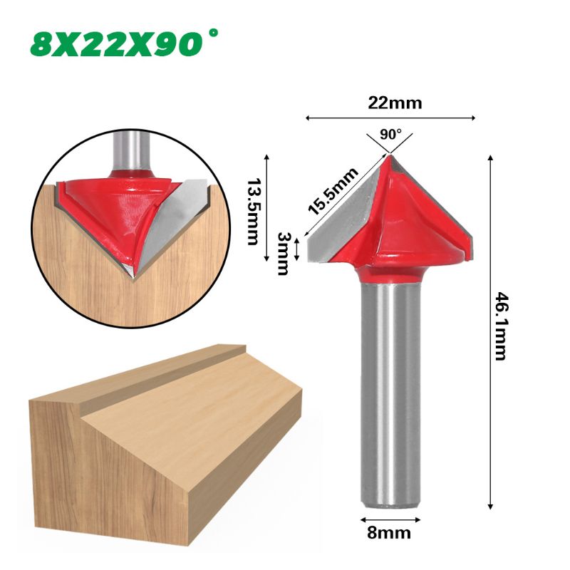 8mm skaft v rille 3d fræser bits cnc massiv hårdmetal ende fræser 60 90 120 150 graders træbearbejdning fræsning: 3