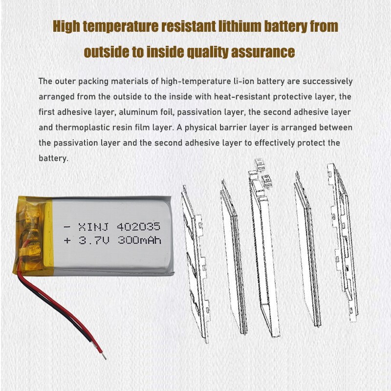 Baterías de polímero de litio Lipo de , 3,7 V, 402035 mAh, reemplazo de batería de iones de litio para auriculares Bt, juguetes MP3