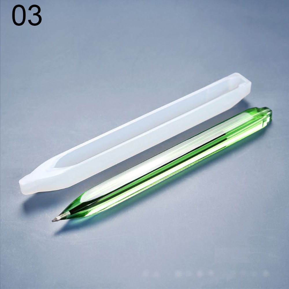 Bolígrafo de silicona hecho a mano, molde de fundición de resina epoxi transparente UV, soporte para bolígrafo, suministros para manualidades de arte DIY: 3
