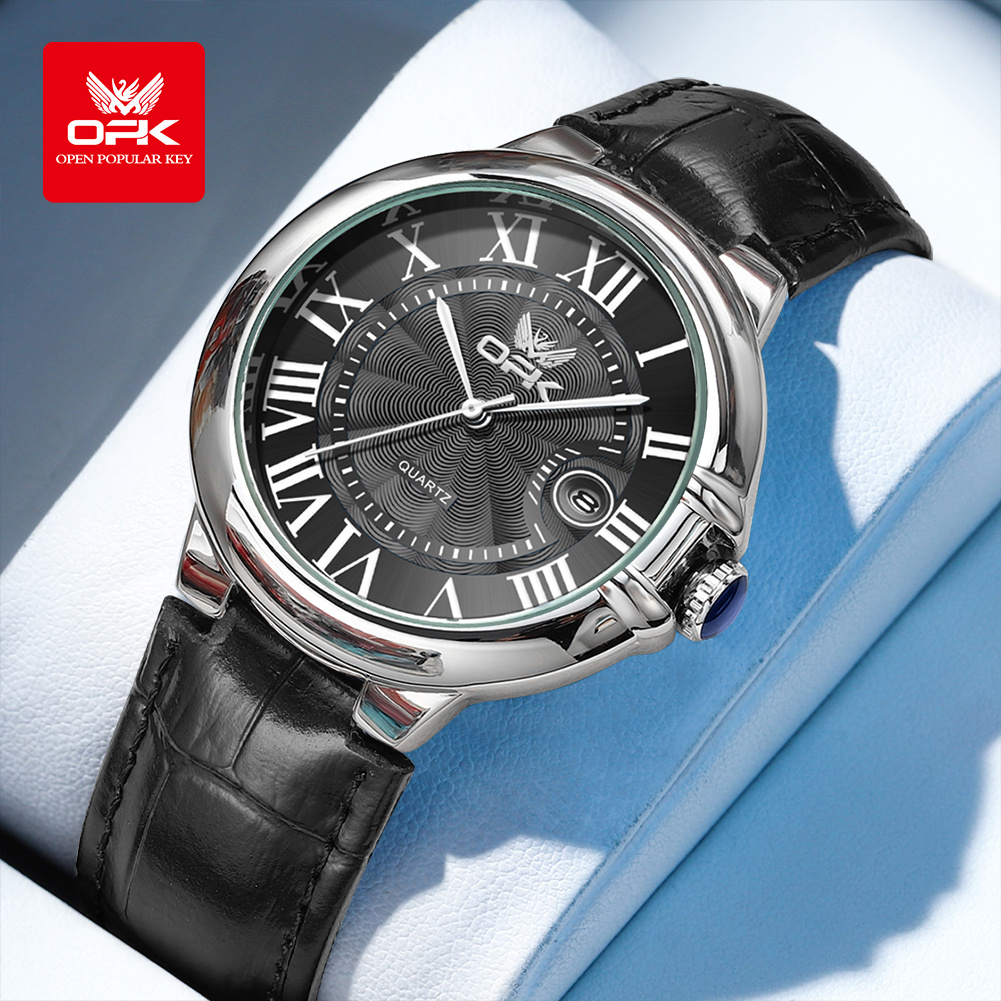 OPK 6039 Herenhorloge Origineel Quartz Horloge Waterdicht Lichtgevende Horloges Voor Man Automatische Datum Horloge Met Doos Reloj Hombre: Roze