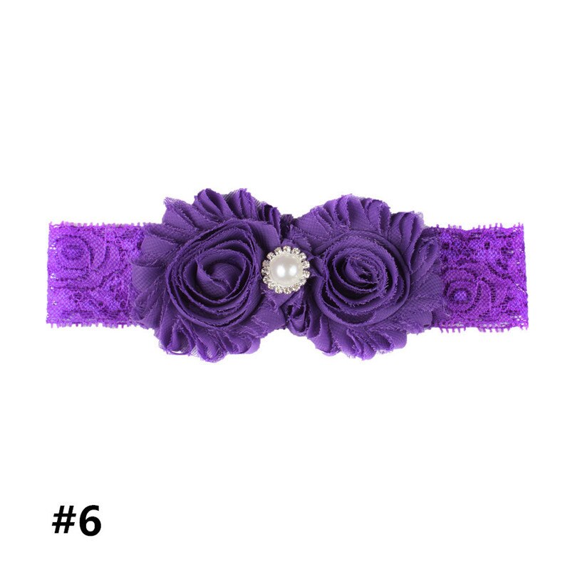 Baby Mooie Hoofdband Tulband Bloem Parel Boog Pasgeboren Meisjes Hoofdbanden Elastische Kids Peuter Haarband Prinses Haar Accessoires: 06