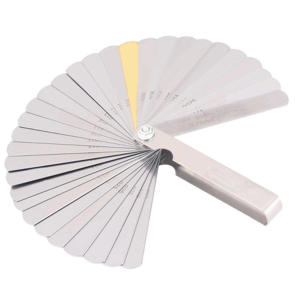 32 Blades Feeler Gauge Metric Gap Filler 0.04-0.88mm Thickness Gage For Measurment Tool