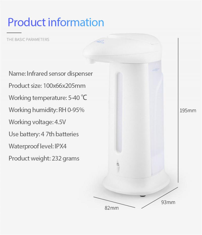 Antiseptic Dosificafor Soap Dispenser Touchless Smart Sensor Automatic Bathroom Gel Hydroalcoholic Hand Disinfection Machine