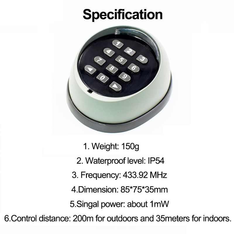 433MHz Wireless Keypad Password Switch 1527 Remote Control Gate Door Opener 2 ch receiver for gate door access control