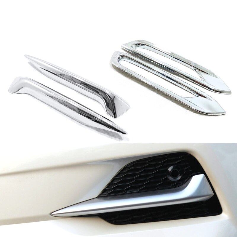 Chrome For Nissan Qashqai J11 Front Rear Fog Light Eyebrow Cover frame trim accessories: Front and Rear