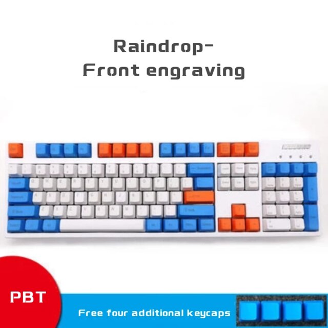 Top Gedruckt OEM PBT Keycap Für Mechanische Tastatur 108 Schlüssel Vollen Satz Dolch Verdicken Tastenkappen Schlüssel Für Blau/Rot/braun/Schwarz Schalter: Raindrop-1