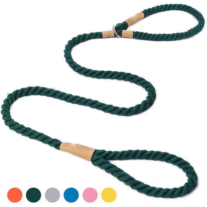 Good Custom Dog Cotton Rope Leash Pet Slip Rope Lead Soft Rope Dog Training Lead